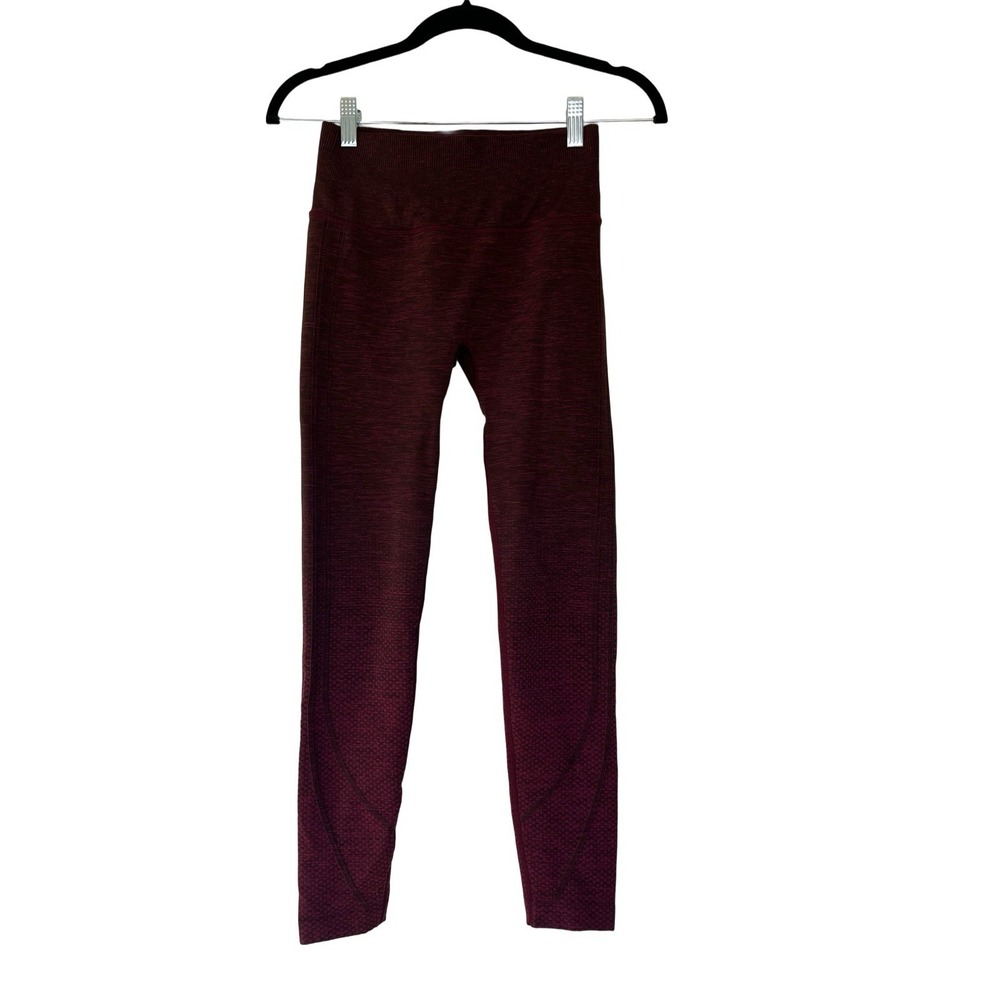 Lululemon Compression Leggings Size 4 Ready to Run Tight 25 Inseam  Maroon Black
